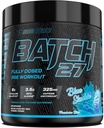 TC Nutrition Batch 27 Pre Workout Powder - 8g Citrulline, 3.5g Beta Alanine, 2.5g Betaine, 325mg Caffeine ) Instant Energy, Focus, Pumps, " Strength ) Nitric Oxide Booster 20 sv (Blue Slushie)