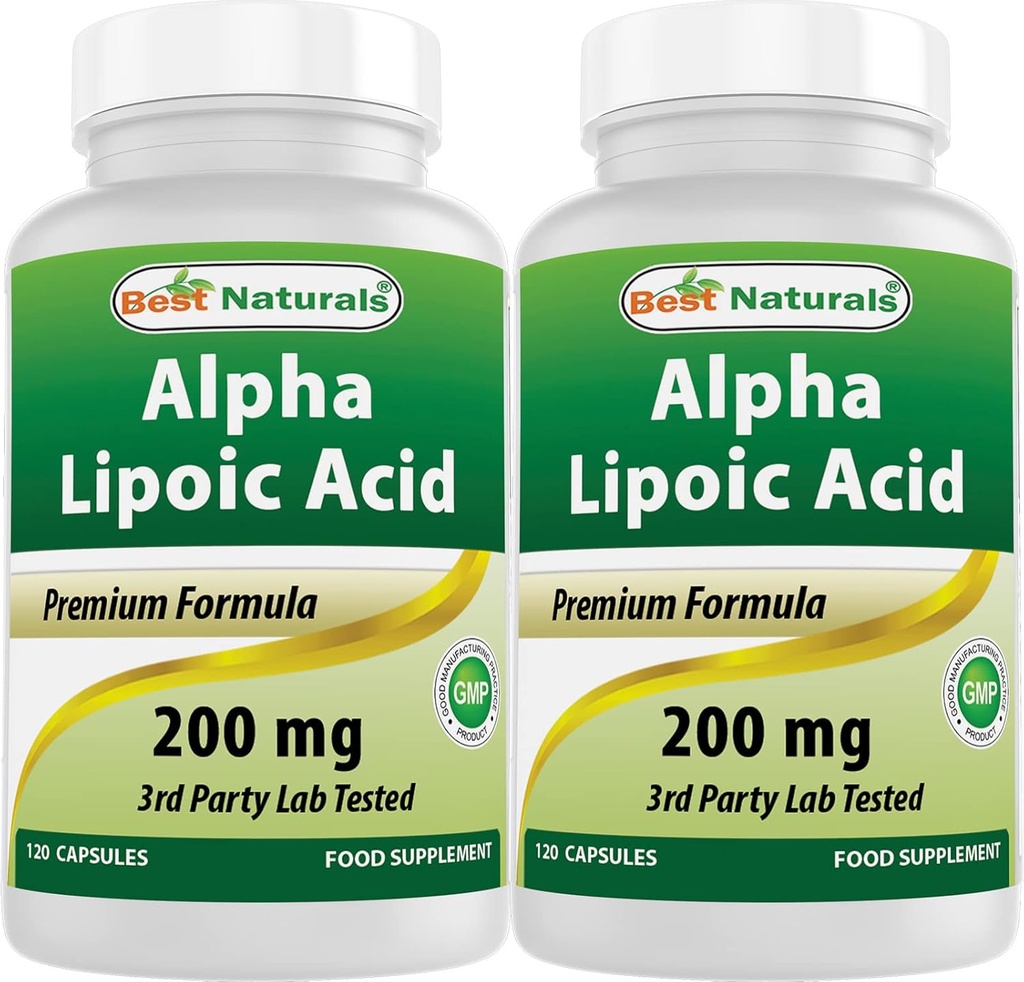 Best Naturals Alpha Lipoic Acid 200 Mg 120 Capsules (120 count (Pack of 2)