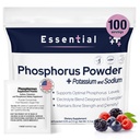 Phosphorus Supplements 100 Packets, Dietary Supplements Powder with Sodium Phosphate and Potassium Phosphate, Fruit Flavored Phosphorous Supplement Powder for Electrolyte, Bone Health & Kidney Health