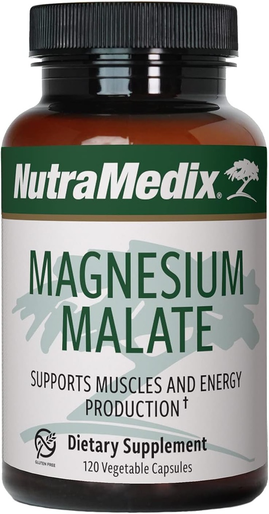 NutraMedix Magnesium Malate - Bone Health, Joint & Muscle Support - Enhanced Absorptie - Energy Support Supplement - May Help Vitamine D Absorptie (120 Vegetarische Capsules)