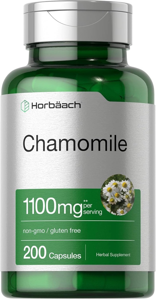 Herbach Chamomiles floets | 200 Pills | 1100 mg Capsulues | Non-GMO, Gluten Free Supplement