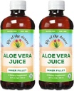 Lily Of the Desert Organic Aloe Vera Juice 2-Pack - Inner Fillet, Natural Gut & Digestive Support, Stomach Relief, 32 Fl Oz Ea