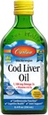 Carlson - Cod Liver Oil, 1100 mg Omega-3, Liquid Fish Oil Supplement, Wild-Caught Norwegian Arctic, Sustainably Sourced Nordic Liquid, Lemon, 250 ml