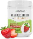 Proszek do protein metabolicznych z Collagen, Wstrząs z protein serwatkowych w proszku, Zhydrolizowany Kolagen z L- glutaminą do Metabolic Support, Spożywanie, Skóra, Łączniki i mięśnie, Niskokaloryczna wymiana posiłków, 17.06 oz