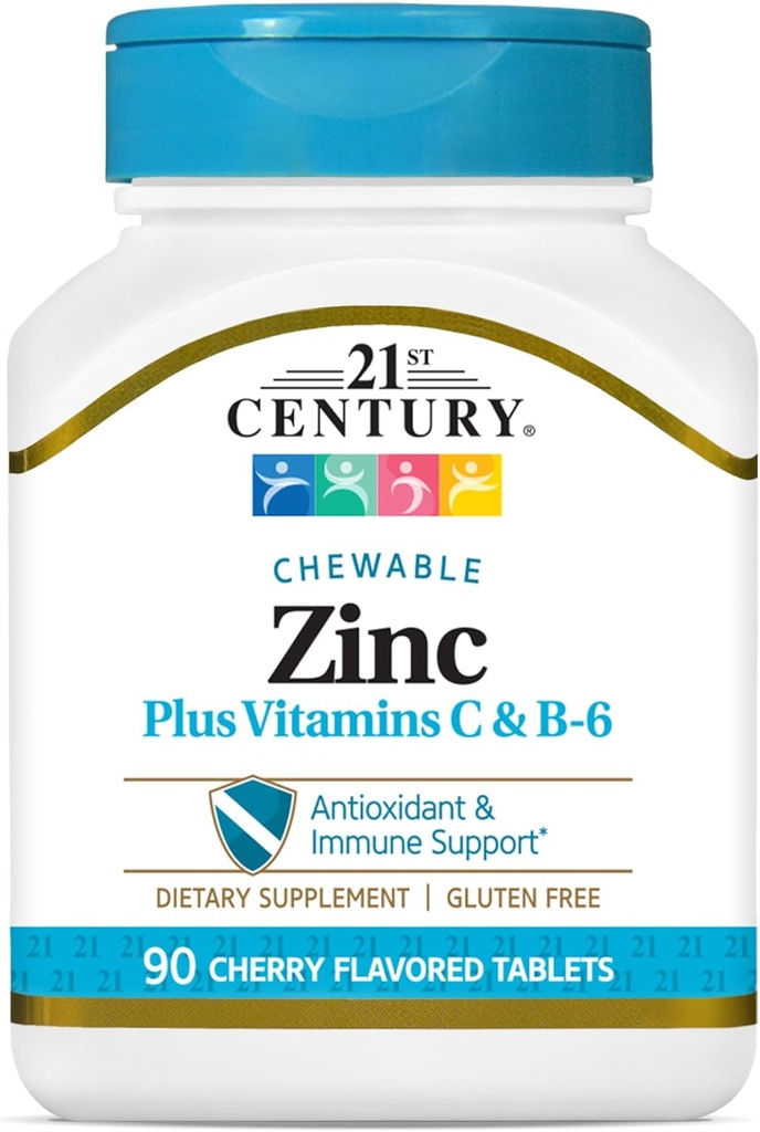 21st Century Zink Chewable Withc & B6 - Cherry, 90 greve