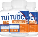 2000mg Suplemento de suporte de fígado de Tudca, Sal de Bile de Tudca com cardo de leite e Nac,180 Cápsulas para 90 dias,Suporte para fígado, desintoxicação,Sistema imunológico