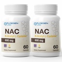 Puregen Labs N-Acetyl-L-Cysteine (NAC) 600mg, NAC 600 mg, Potent antioxidant Support, Free-radicals, Easy to Absorb - Total 120 Vegetarian Capsules