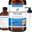 Wild Alaskan laxolja för häst, Itch Relief, Fish Oil Omega 3 EPA + DHA Fatty Acids, Skin & Coat Supplement för hästar, Stöd Joint Function, Immune & Heart Health
