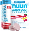 Nuun Zero Sugar Hydration Electrolyte Tablety - horčík, vápnik, draslík, chlorid sodný, ľahké a lahodné ovocné príchute, bez cukru, bez lepku, Vegan, zmiešané Berry 4 balenie (40 Servings celkom)