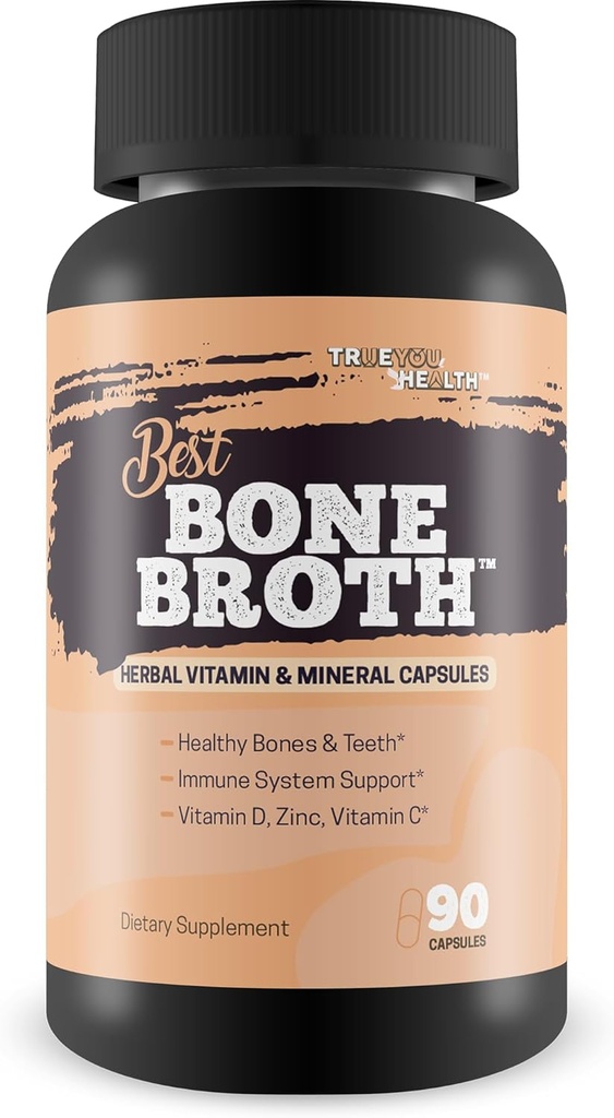 Best Bone Broth kapsułki - Bone Health & Immunity Supplement - Bone Broth Powder Alternatywne kapsułki - Bone Health Supplements Kobiety powyżej 50 & Bone Health Supplements for Men - Witamina D Bone Health