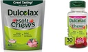 Dulcolax Soft Chews Saline Laxative Mixed Berry (60ct) Gentle Constipation Relief & Chewy Fruit, Saline Laxative, Cherry Berry (30ct) Crastipation Relief Bebas