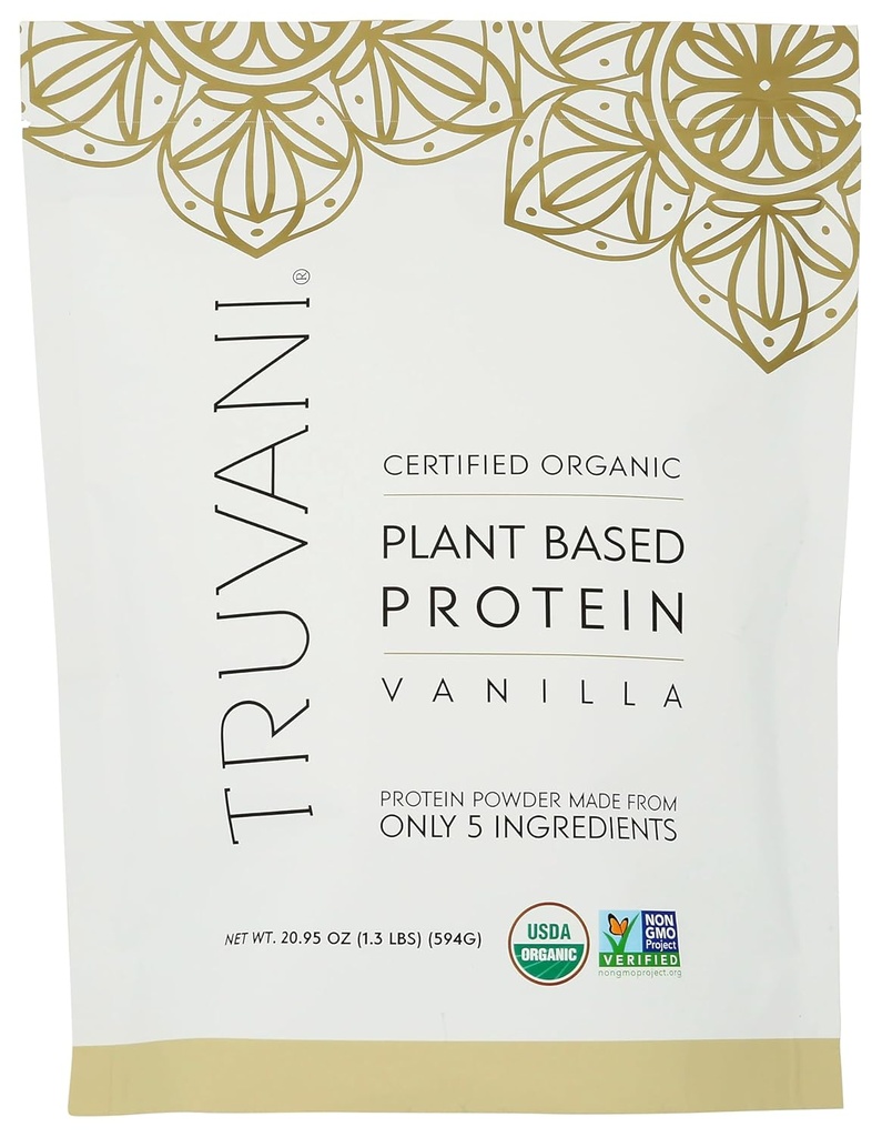 Truvani Vegan Pea Protein Powder ... Vanilja 20g Organic Plant Based Protein Per Serving 20 Servings Keto ...