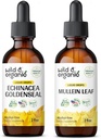 Wild & Organic Echinacea Goldenseal Tinctuur 2 fl oz & Mullein Tinctuur 2 fl oz