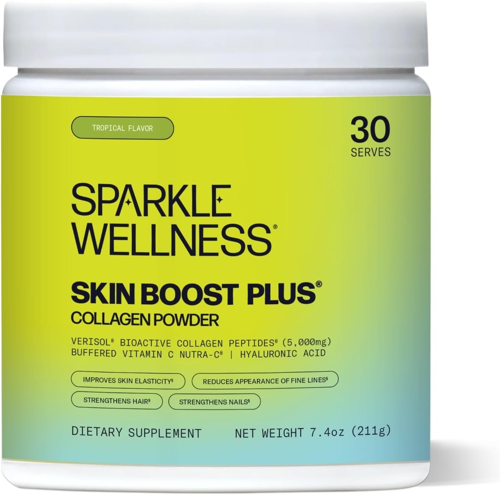 Sparkle Wellness VERISOL Bioactive Hydrolyzed Collagen Peptides 124; Collagen Powder Plus (Tropical) [30- Serves]