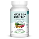 Maxi Health Vitamin B Complex – High Potency B Complex Vitamins B-50 with B1, B2, B3, B6, B12, Biotin & Folate – Support Cellular Energy & Mental Clarity – Kosher – 100 Capsules