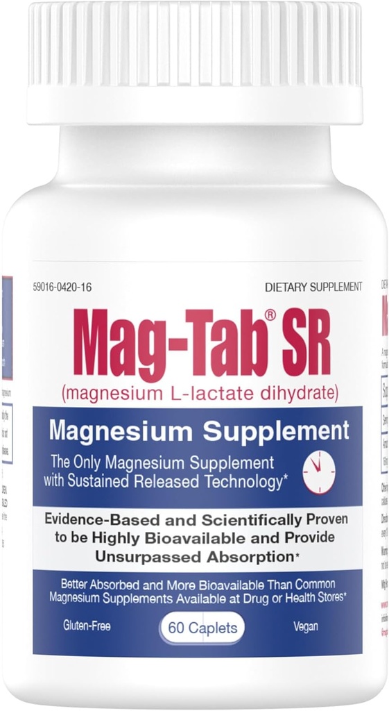 10x Daha yaxşı Absoreksiya-Mag-Tab SR (Sustained Release) 60 Count- Supports Sleep Muscle, Cramps, Magnezyum Deficiency Health Issue (60)