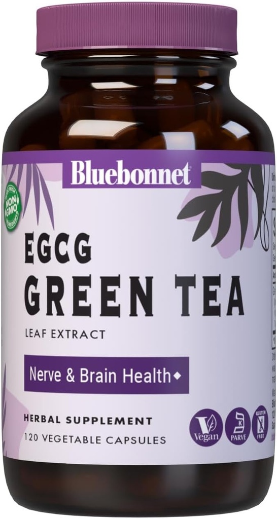 BlueBonnet EGCG Green Tea Leaf Extract Suplement, 120 Cacah