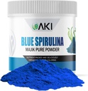 AKI E18 Grau Blue Spirulina Powder Pack – Ultra concentrado Phycocyanin Superfood – Deep Blue, Vegan & Non-GMO – Ideal para smoothies, sorvete, iogurte ou doces – 2 onças/57g
