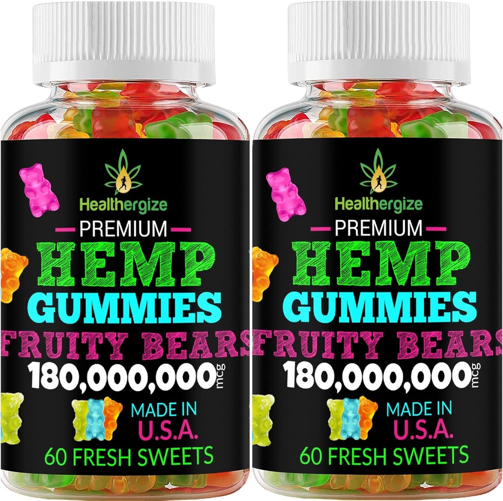 2PACK Hemp Gummys Premium Hemp Gummys - 睡吧,冷静,放松 - Omega Hemp Oil 美国天然高潜力的Hemp党 Edibles-Made