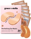 grace & stella Caffeine Under Eye Patches - Awakening Eye Patches for Puffy Eyes and Dark Circles - Under Eye Mask Patches with Niacinamide & Hyaluronic Acid - Vegan, Cruelty-Free (Bronze, 24 Pairs)
