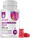 DR. MORITZ Magnesium Citrate Gummies for Adults - Sugar-Free Calm Magnesium Gummies - תומך תגובה בלחץ בריא - Raspberry Flavor - Non-GMO, 200 מ"ג ( Count 60)