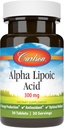 Carson - Alpha Lipoic Aident, 300 mg, การผลิตพลังงาน, Universal Antooxidant, 30 tables