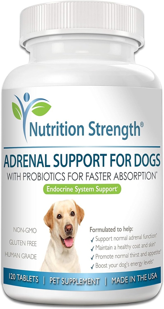 İdmanlar üçün Adrenal Support, Cushing xəstəlik ilə Köpeklər üçün əməkdaşlıq, sağlam Coat və Skin saxlayın, Normal Urination, Thirst və Appetite, 120 Chewable Tablets