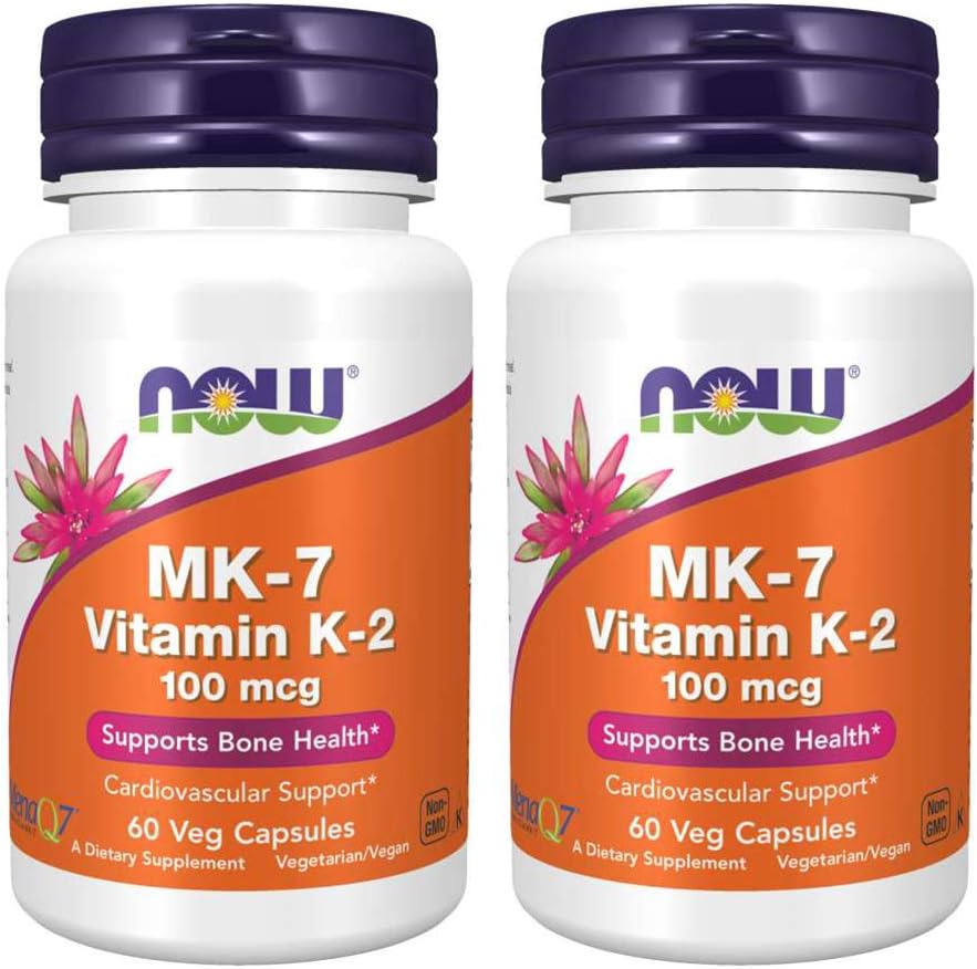 Agora Alimentos Vitamina K-2 (MK7) Veg Cápsulas, 100 mcg, 60 contagem, pacote de 2