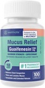 WELMATE - Mucus Relief - Guaiffnesin 1200 mg Максимална якост - Extended- Release Expectorant Tablets - Помага за изчистването на замъгляване и разхлабване на гръдния кош - 12 часа Relief - 100 броя