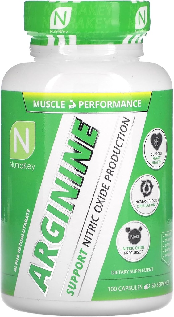 NutraKey Arginine 500mmg, 100 comte