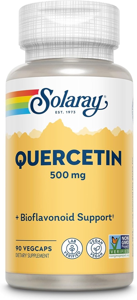SOLARAY Quercetin 500 mq, Sinus, Respiratory, Immune funksiyası və Normal, Sağlam Uric Acid Levels, 90 VegCaps