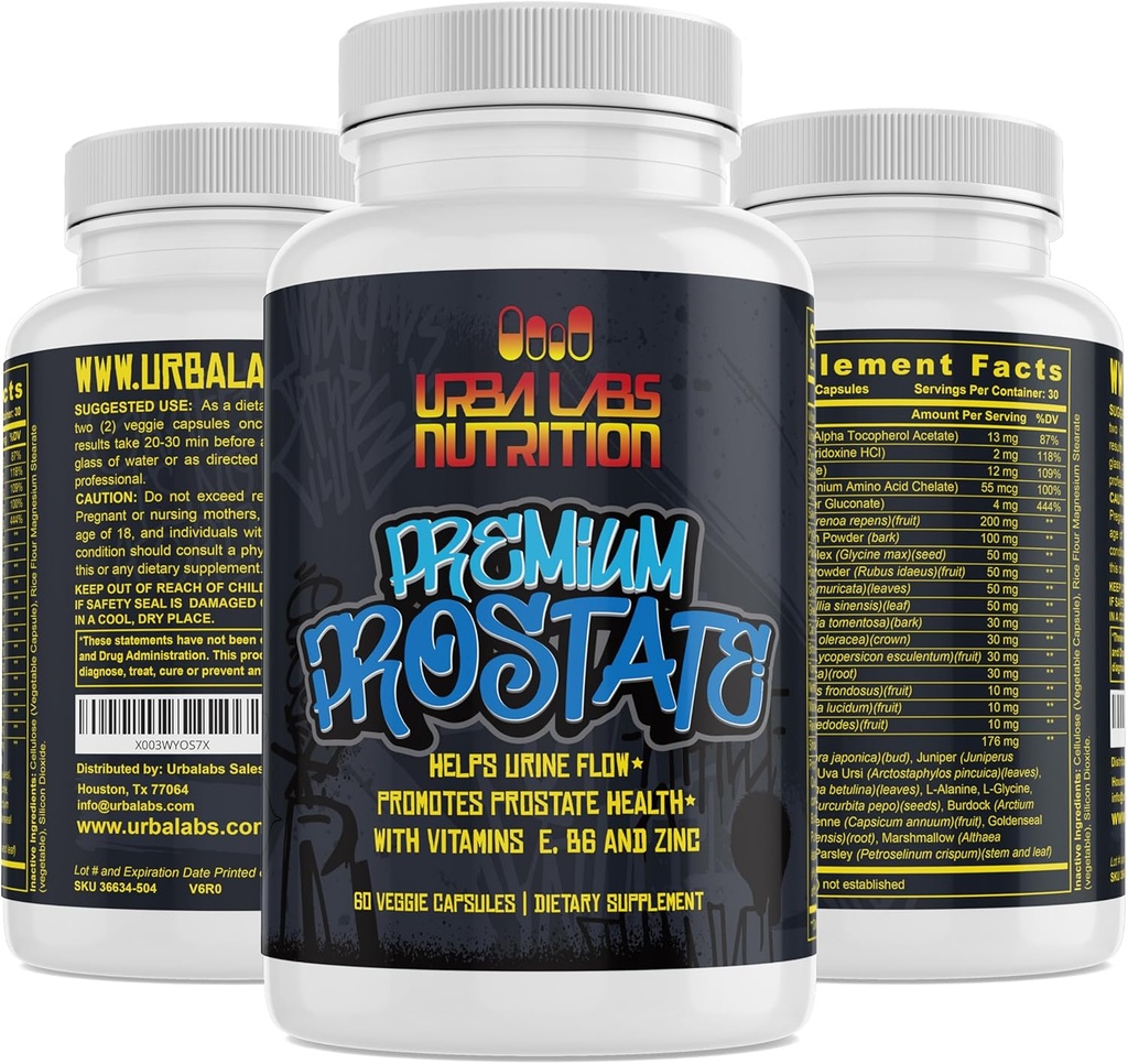Ubalabs Premium Prostate Добавки Prostate Formula Saw Palmetto Natural Prostate Health Reduce Prostate Inflamation Уринен тракт Поддръжка на тиквено семе Максимална якост