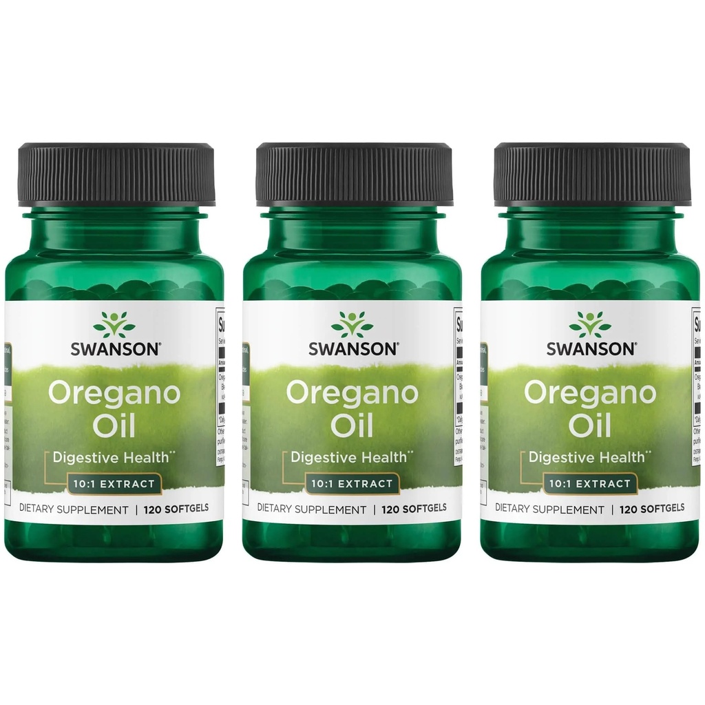 Swanson Oregano Oil 10:1 Extract, 150 mg, 120 Softgels, 3 Pack | For Adults Seeking Natural GI and Urinary Tract Support, 10:1 Oregano Oil Extract in an Olive Oil Base