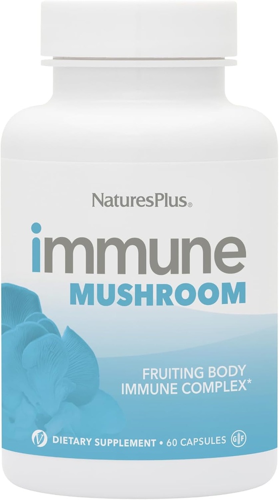 Natural Plus imuninis grybų - 60 kapsulės - Vaisių kūno imuninis kompleksas - iš septynių skirtingų grybų - Delivers Key Micronutrients - Vegan, Gluten Free - 30 Paslaugos