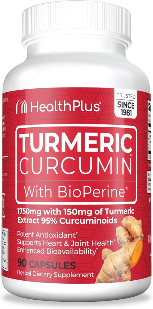 Health Plus gurkmeja Curcumin, 90 kapslar, 30 servering