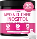 Myo-Inositol & D-Chiro Inositol Supplement Powder (2050mg Per Serving Ideal 40:1 Ratio Myo Inositol, 30 Day Supply) For Hormone Balance for Women & Ovarian Health - Third Party Tested, Vegan & USA Made