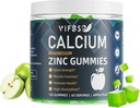Calcium Magnesium Zink Gummies 600mg met vitamine D3 K2, 120 Gummies Plant-based Sugar-Free Calcium Gummies Hoge Absorptie Complex Calcium Supplement 70+ Trace Minerals for Bone Strength, Vegan