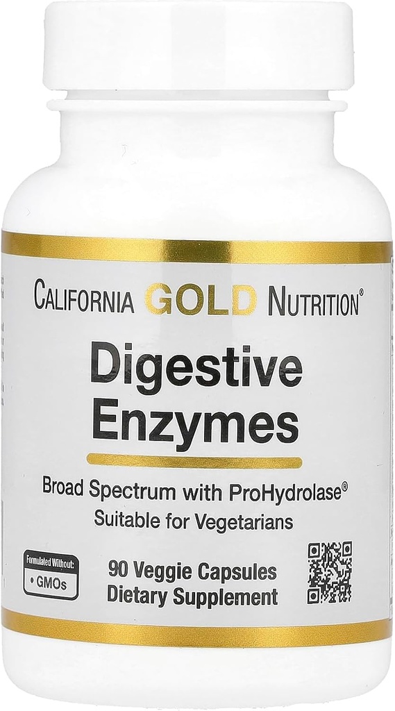 California Gold Nutrition Digetical Enzymes, Broad Spectrum, Cocok untuk Vegetars, 90 Veggie Kapsules