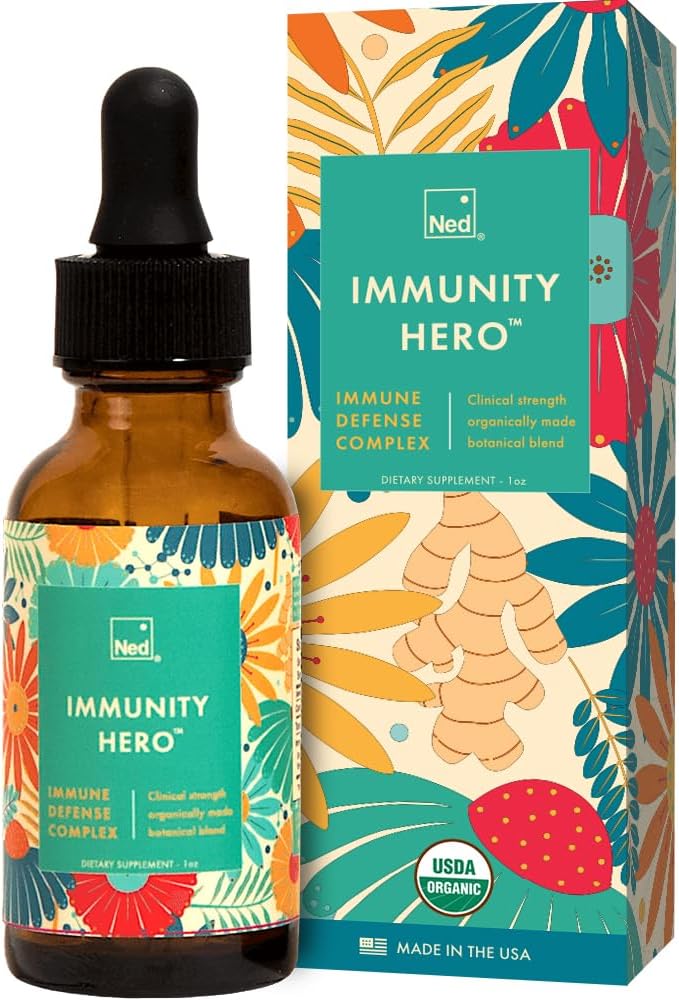 Ned Immunity HeroTM - Biologische, Herbal Immuun Ondersteuning Supplement voor Volwassenen - Immuun Booster met Echinacea en Astralagus