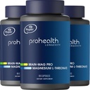 Magnezyum L-Threonate Supplement (Magtein), 90 Capsules | Brain Health üçün klinika dəstək - Yaxşılaşdırma, Memory & Focus / 3rd Party Tested (3 Paket)