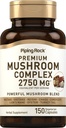 (原始内容存档于2018-03-09) (英语). Piping Rock Mushro Models Complex Capsules → 2750 mg → 150 Pills → 8 Mushro Blend → Herbal Supplement → +  Non Non-GMO, Gluten-Free, Vegetarian.