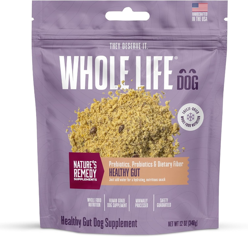 Hele livet hund Sunn Gut Daily Dog Supplements, Human Grade Probiotika for botanisk relief, Anti-Diarrea, Vomit Remedy & Digestiv støtte, Helseforsyninger - 90 Serveringer