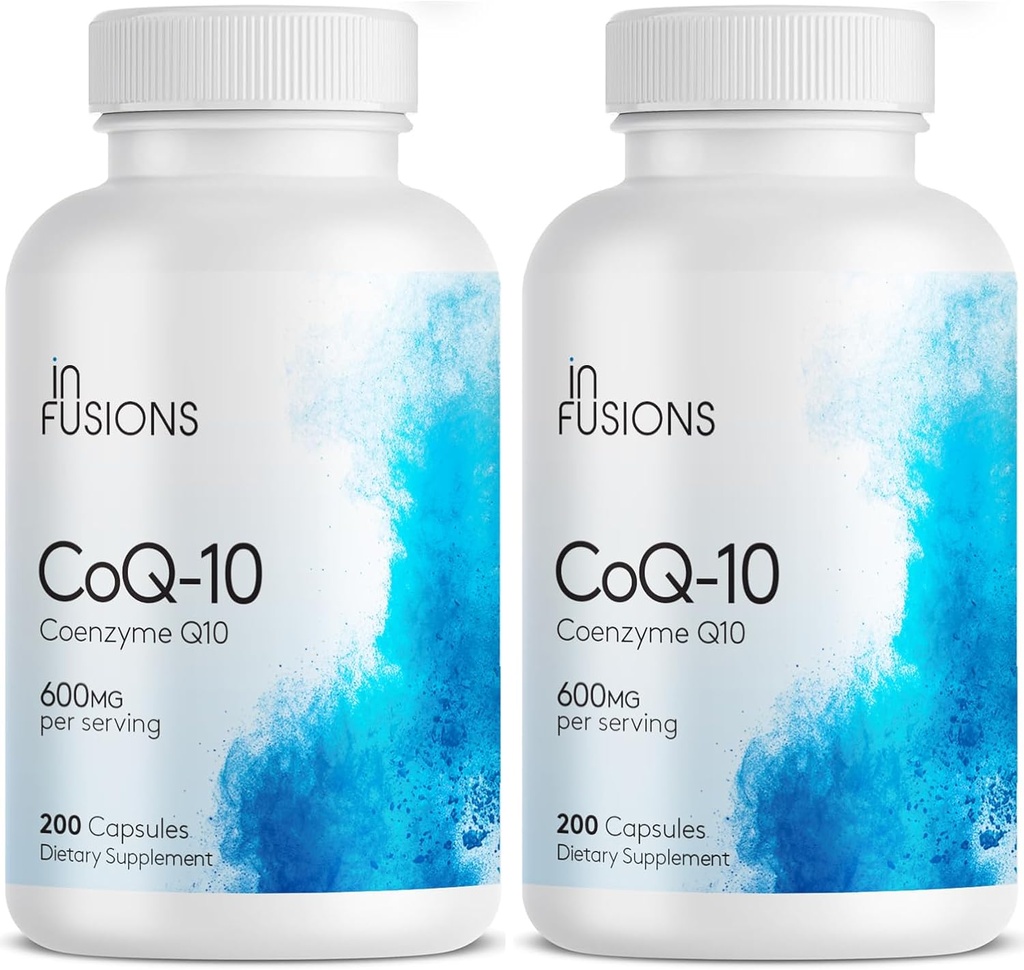 Infusies Maximale sterkte Pure CoQ10 600mg 200 Capsules Hoge Absorptie Glutenvrij Non-GMO (2)