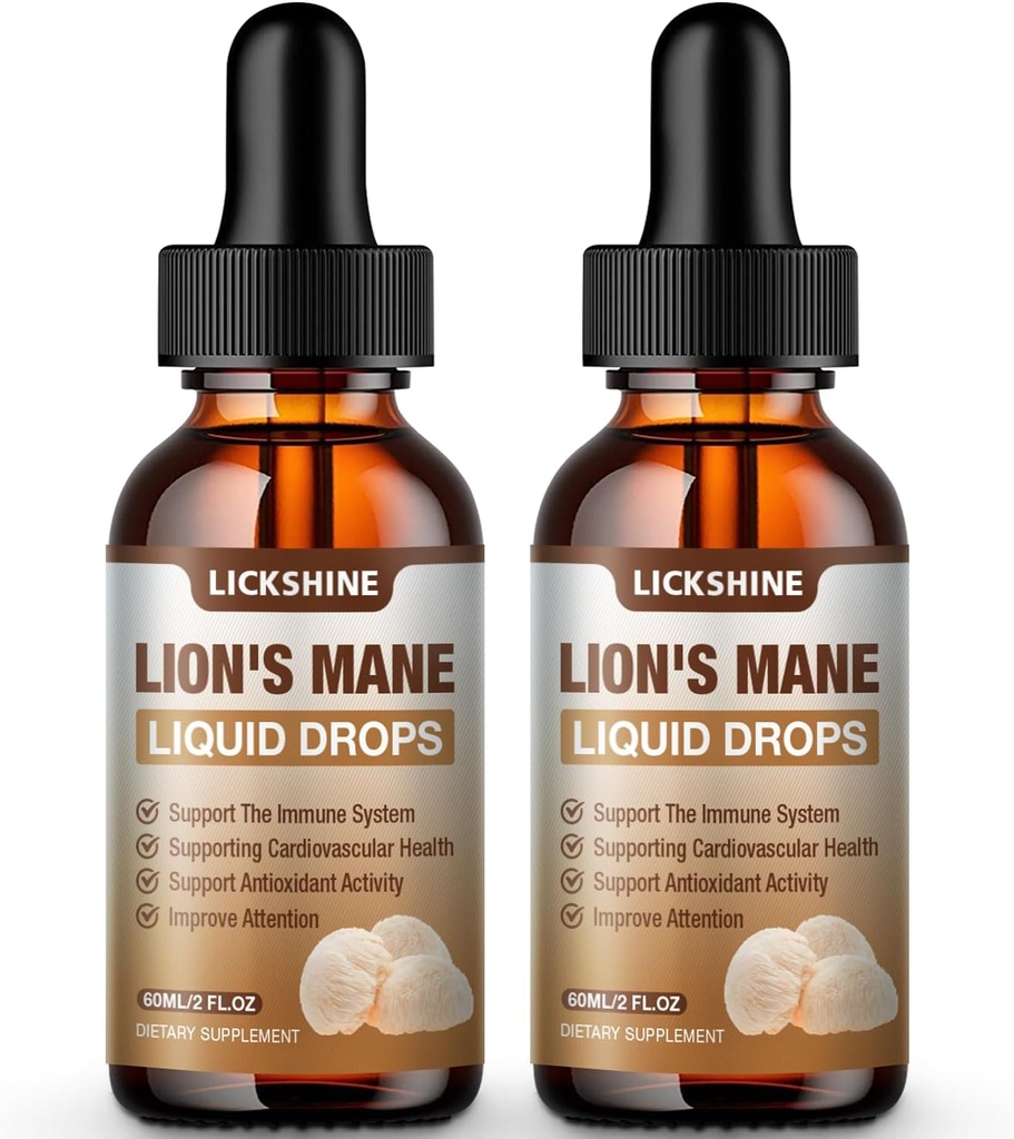 2 แพ็ค Lions Mane Supplement Pilence Mushroom lofts for memory, โฟกัส & Clarity - สมองบูสเตอร์ - ไลอ้อนส์ มาเน ตูร์ สําหรับการสนับสนุนธรรมชาติ อิมมูน, เวก้า, ออร์แกนิก 2 FIOs