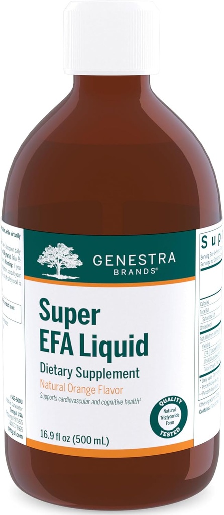 Genestra Brands Super EFA Vedelik | Toetab südame-veresoonkonna tervist ja aju, silmade ja närvide arengut lastel * | 16.9 Fl Oz | Looduslik oranž maitse
