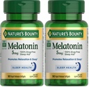 Nature's Bounty Melatonin, 100% Drug Free Sleep Aid, Dietary Supplement, Promotes Relaxation and Sleep Health, 5mg, 90 Softgels (Pack of 2)