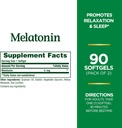 Naturens Bounty Melatonin, 100% Drug Free Sleep Aid, Dietary Supplement, främjar avkoppling och sömnhälsa, 5mg, 90 Softgels (Pack of 2)