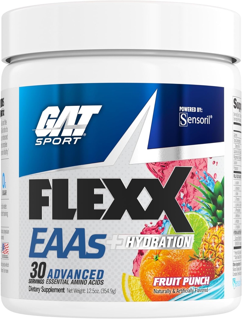 GAT SPORT Flexx EAAs + Hydration, Avancerade väsentliga aminosyror, 30 portioner (Fruit Punch)