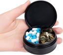 2 Sammenligning Metal Pill Box - Vanntett Aluminium reisepille saken daglig purse Pocket Medisin Container, Bærbar Pill Organizer Holder for medisinering, vitaminer, fiskeoljer