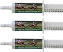 High Endurance Oral Paste Horse Supplement for Horses—3-Pack. Eletrólitos, vitaminas e minerais para ajudar a prevenir a desidratação. Três seringas de 60 ml. Cox Veterinary Lab. Feito nos EUA.